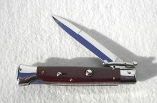 NEW OLD STOCK 1980's ITALIAN STILETTO 9" GENUINE SNAKEWOOD SWING GUARD - LAST ONE