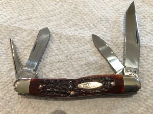 Case XX USA 64047 P stockman 8 dot with punch red bone 