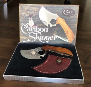 1981 Case  XX Caribou Skinner Knife With Leather Sheath and Original Box