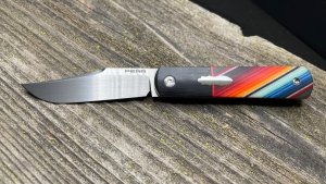 Enrique Peña Custom - Clip Point Barlow Front Flipper - Mexican Blanket Micarta