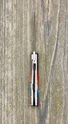 Enrique Peña Custom - Clip Point Barlow Front Flipper - Mexican Blanket Micarta Enrique Peña Custom - Clip Point Barlow Front Flipper - Mexican Blanket Micarta