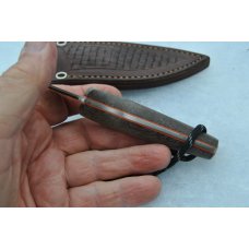 Puukko Custom 5 7/8" OAL Basket Weave Micarta Never Used Lanyard Custom JRE leather Sheath