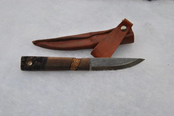Puukko Indigenous Condor 7" OAL Mint With Leather Dangle Sheath Full Tang 1/8" Stock Lanyard 