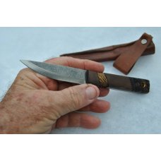 Puukko Indigenous Condor 7" OAL Mint With Leather Dangle Sheath Full Tang 1/8" Stock Lanyard 