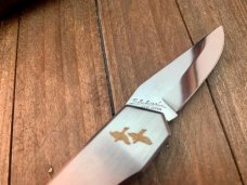 Lakota Teal Lockback Stainless Handles Gold Engraved Ducks Seki Japan Lakota Teal Lockback Stainless Handles Gold Engraved Ducks Seki Japan