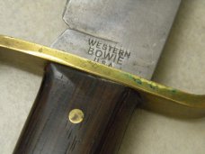 Western USA Wood Bowie Fixed Blade Knife & Sheath 