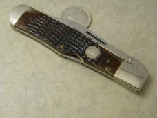Case XX SS USA 1983 Bone C61050L Coke Bottle Swing Guard Lockback NKCA Club Knife
