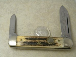NKCA 1981 Club Knife (Made By Queen) Stag Cigar Pattern Knife
