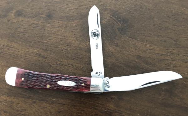 1983 Case XX - 6254 SS Trapper Knife - New Grind Blades - 4 1/8" Closed 1983 Case XX - 6254 SS Trapper Knife - New Grind Blades - 4 1/8" Closed