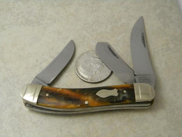 Bulldog Brand Germany Caramel Swirl Sowbelly Stockman Knife c.2004
