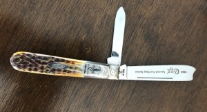 1984 Case XX - 2nd Cut Stag 5205R SS One Arm Man Knife - Scrolled Bolsters - 3 3/4" Closed