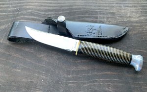 KA-BAR KNIFE, Vintage, Black/Brass Spacer Handle (Kabar)