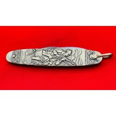 Vintage **MINT** ARNEX STAINLESS 2-Blade Brass Figural Shadow Pen Folding Pocket Knife Post 1940