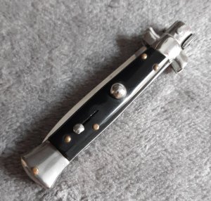 Vintage 8" INOX stiletto Italy Black Acrylic NOS!