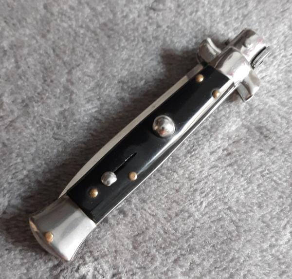 Vintage 8" INOX stiletto Italy Black Acrylic NOS!