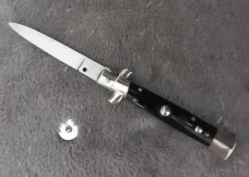 Vintage 8" INOX stiletto Italy Black Acrylic NOS!