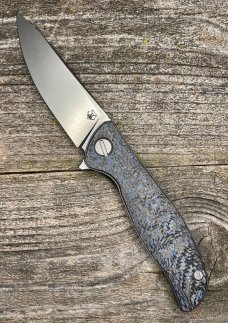 SHIROGOROV F3 NS – M390 BLADE – BLUE CARBON FIBER HANDLE – MRBS