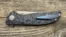 SHIROGOROV F3 NS – M390 BLADE – BLUE CARBON FIBER HANDLE – MRBS