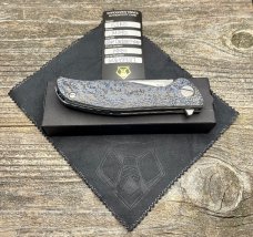 SHIROGOROV F3 NS – M390 BLADE – BLUE CARBON FIBER HANDLE – MRBS