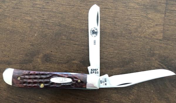 1983 Case XX - 6207 SS Mini Trapper Knife - New Grind Blades - 3 1/2" Closed