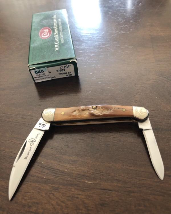 2004 Case XX Fossilized Mammoth Ivory Mini Copperhead Knife - I2109W SS - SN 48 - Scrolled Bolsters 2004 Case XX Fossilized Mammoth Ivory Mini Copperhead Knife - I2109W SS - SN 48 - Scrolled Bolsters