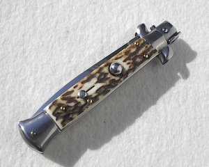 NEW 9" FRANK B. GENUINE EUROPEAN STAG ITALIAN STILETTO