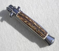 NEW 9" FRANK B. GENUINE EUROPEAN STAG ITALIAN STILETTO