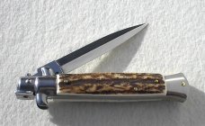 NEW 9" FRANK B. GENUINE EUROPEAN STAG ITALIAN STILETTO