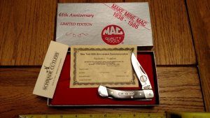 SCHRADE USA Uncle Henry LB5 Knife MAKE MINE MAC 1938-1985 48th Limited 2x Shield