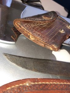 Kinfolks "MY65" Axe and Hatchet combo, Butterscotch Handles and Bakelite pommels Kinfolks "MY65" Axe and Hatchet combo, Butterscotch Handles and Bakelite pommels