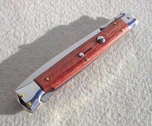  NOS 1980's EXOTIC ROSEWOOD 11" SWING GUARD LOCK BACK MANIGO ITALY