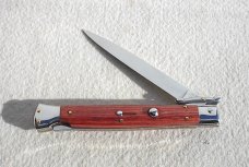  NOS 1980's EXOTIC ROSEWOOD 11" SWING GUARD LOCK BACK MANIGO ITALY