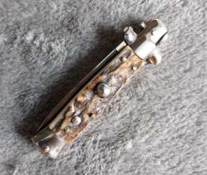 Vintage Oreste Dibon 5.5" stag stiletto, mint/NOS