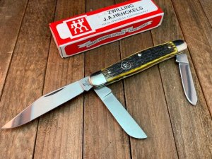 Henckels by Boker Stockman Mountain Moss Colored Pin Feather Jigged Bone