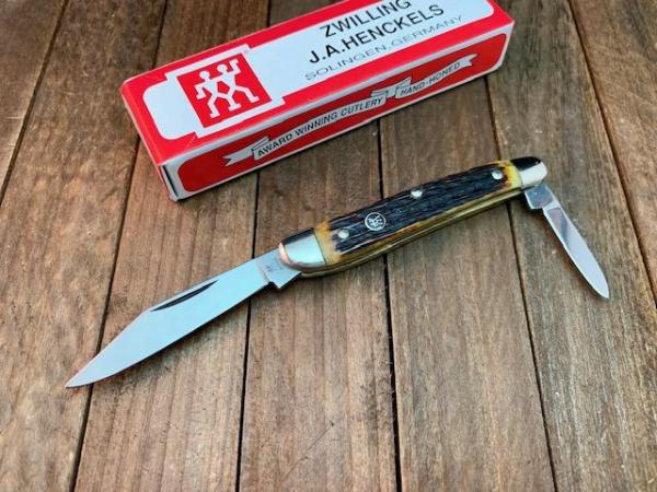 Henckels by Boker Half Whittler or a Gentlemen’s Pen Knife Hell Braun Bone Pin Feather Jigged Henckels by Boker Half Whittler or a Gentlemen’s Pen Knife Hell Braun Bone Pin Feather Jigged