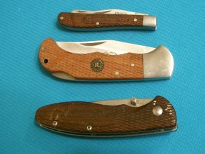 LOT 3 REMINGTON TRAPPER LOCKBACK FOLDING HUNTER POCKET KNIFE KNIVES