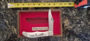 Case XX Stainless USA 1 Dot (1979) W165 SSP SAB Scrimshawed Bone Moby Dick Folding Hunter Knife