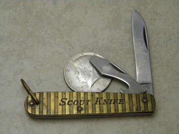 Syracuse Knife Co. Syracuse NY Brass Bottle Opener Scout Knife 
