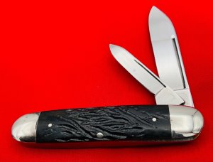 Vintage AERIAL CUT CO MARINETTE WISC Equal End Cigar Jack Pocket Knife c.1912-1944 Bone NM to MINT