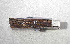 NOS 2011 A.G.A. CAMPOLIN ITALY NICKEL SILVER BOLSTERS GENUINE INDIA SAMBAR STAG HUMPBACK - LAST ONE