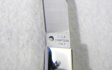 NOS 2011 A.G.A. CAMPOLIN ITALY NICKEL SILVER BOLSTERS GENUINE INDIA SAMBAR STAG HUMPBACK - LAST ONE