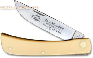 GERMAN EYE BRAND - CLODBUSTER {LARGE} ETCHED BLADE - 4 5/8" CLOSED LENGTH - YELLOW SYNTHETIC HANDLES