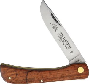 GERMAN EYE BRAND - CLODBUSTER {LARGE} ETCHED BLADE - 4 5/8" CLOSED LENGTH - WOOD HANDLES