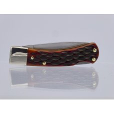 Schrade Old Timer 3OT Bearhead Lockback with Amber American Standard Bone Handles