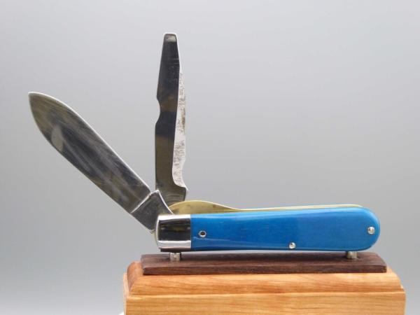 Boker Tree Brand Electricians Knife With Smooth Pacific Blue Bone Handles 