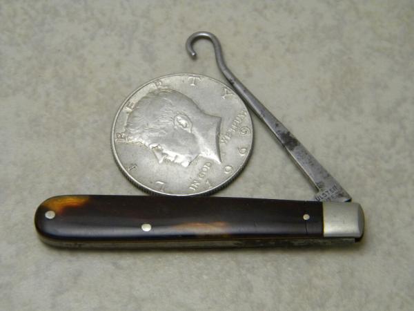 Ulster Knife Co Tortoise Shell Button Hook Knife Ulster Knife Co Tortoise Shell Button Hook Knife