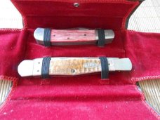 American Blade Col. Assoc. 1988 T 2 Knives leather in pouch Serial #0608 Case & Parker  Edwards