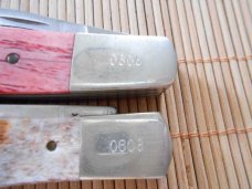 American Blade Col. Assoc. 1988 T 2 Knives leather in pouch Serial #0608 Case & Parker  Edwards