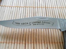 American Blade Col. Assoc. 1988 T 2 Knives leather in pouch Serial #0608 Case & Parker  Edwards