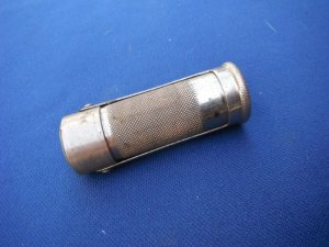  ORIGINAL MARBLE'S GLADSTONE MICH. METAL MATCH SAFE HOLDER PAT'D 1900